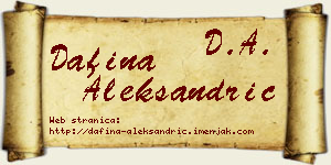 Dafina Aleksandrić vizit kartica